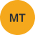Circular icon with the letters ‘MT’ in the center on a yellow background, possibly representing user initials or a profile avatar.